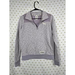 Victorias secret love pink xs marled quarter zip jacket sweater